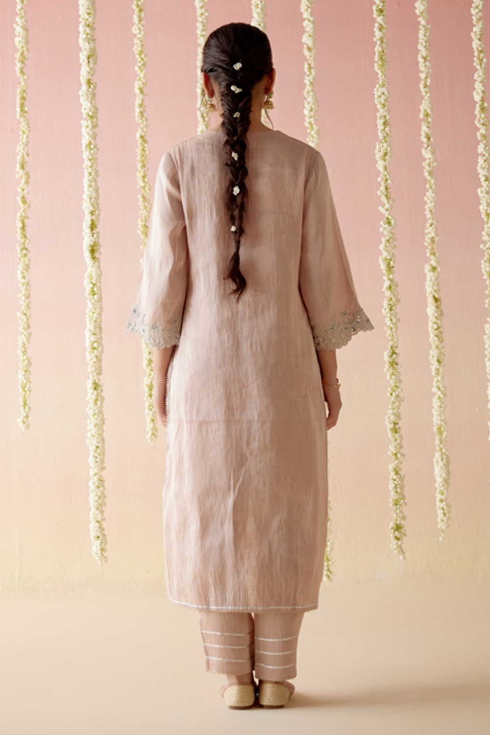 Old Rose Kurta with Pants and Dupatta