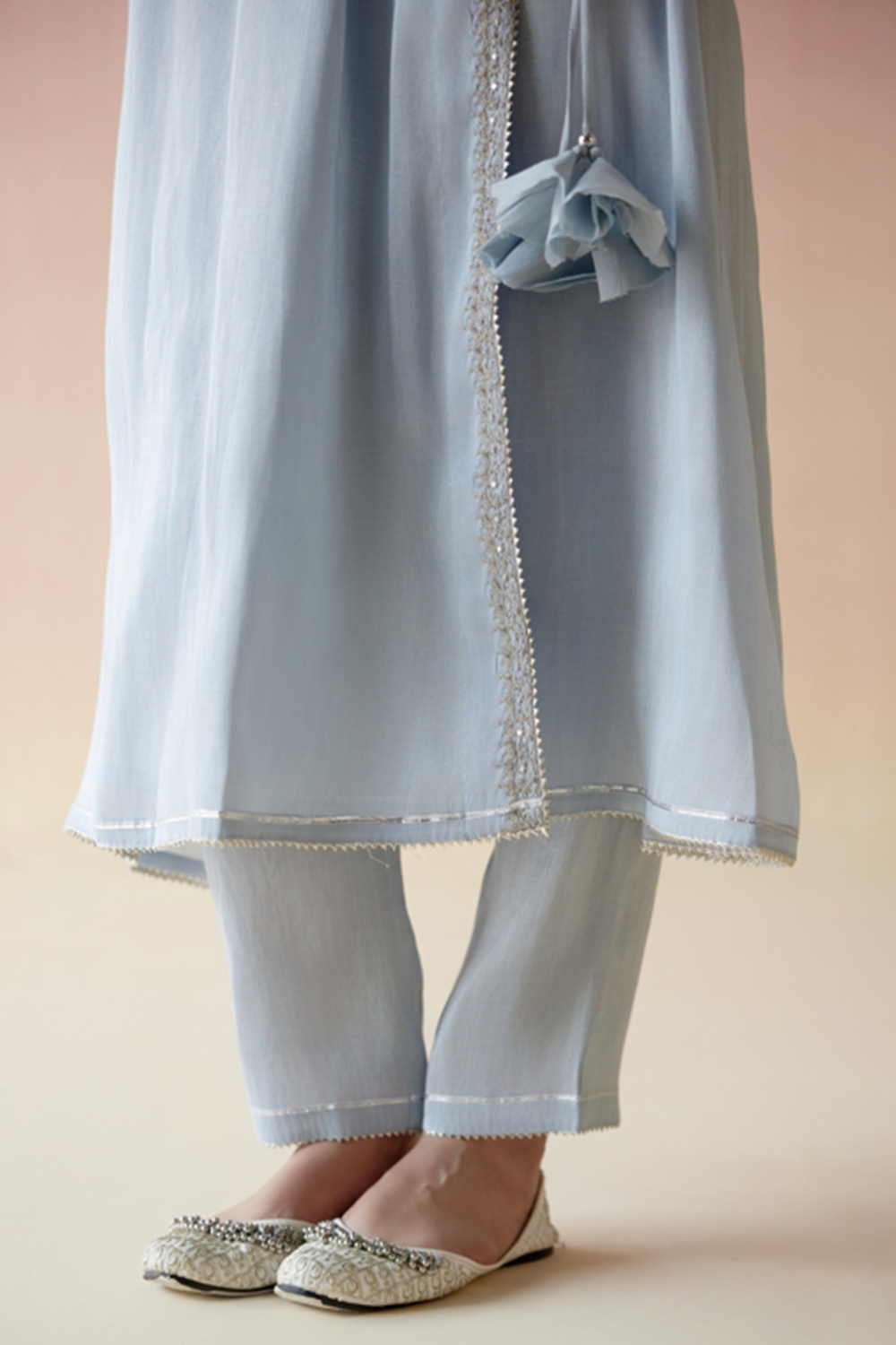 Glory Blue Angarakha with Pants and Dupatta