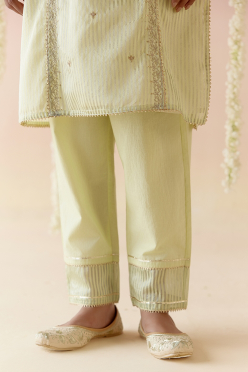 Lotus Green Kurta with Pants and Dupatta