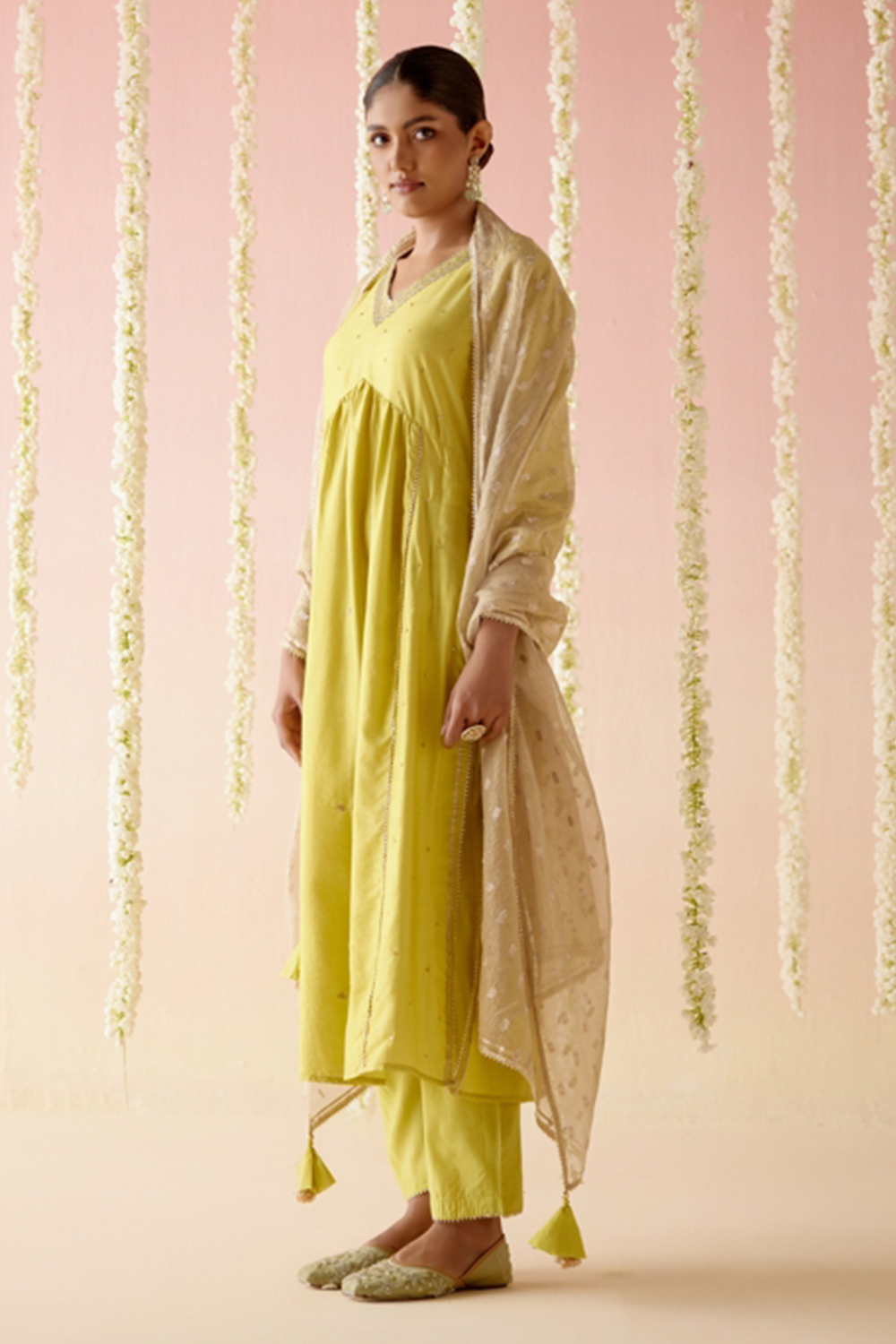 Lilly Lime Kurta with Pants and Dupatta