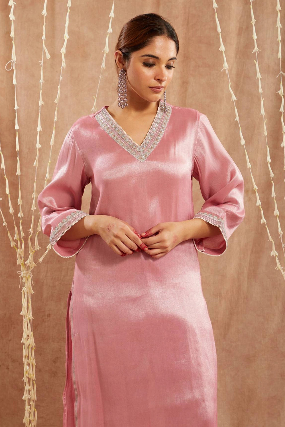 Pink Pearl Kurta With Pants