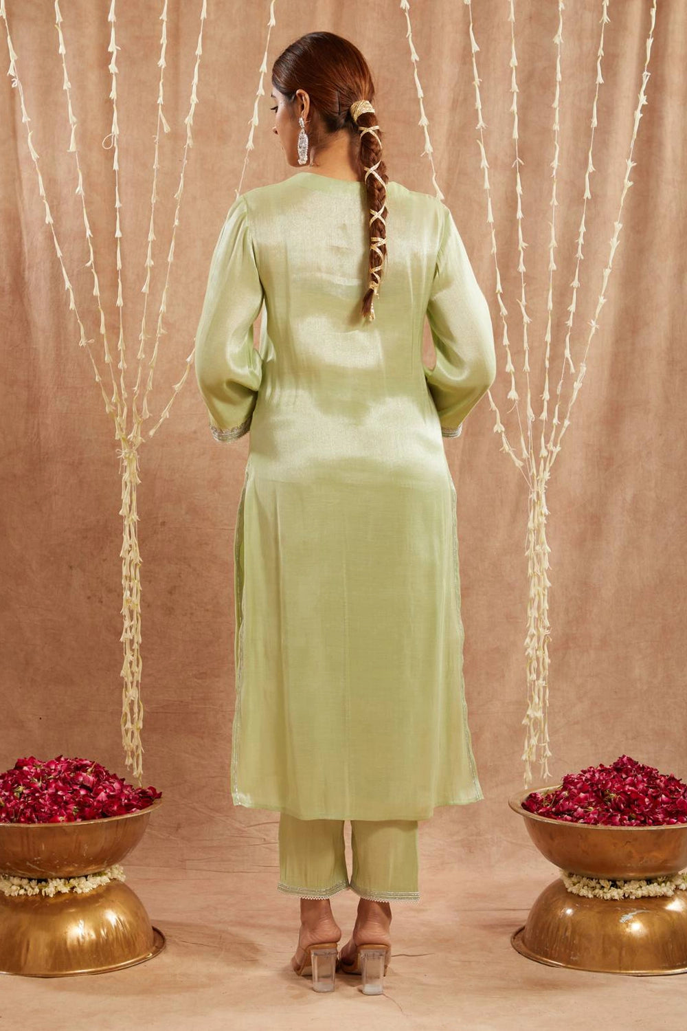 Minty Pearl Kurta With Pants