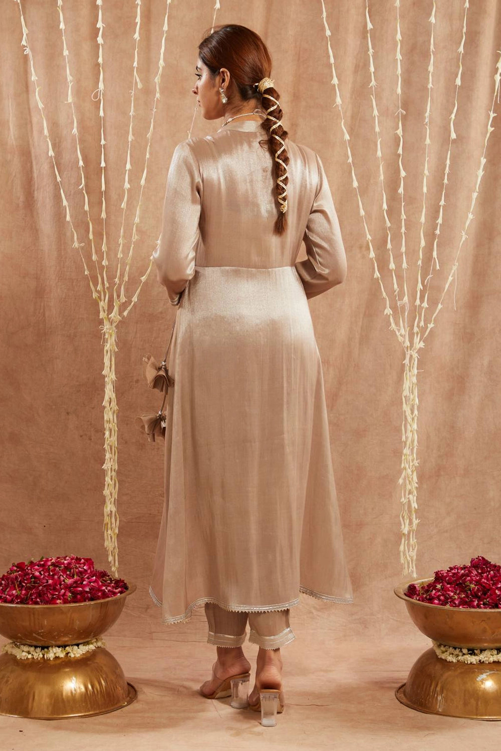 Shimmer Angrakha With Narrow Pants