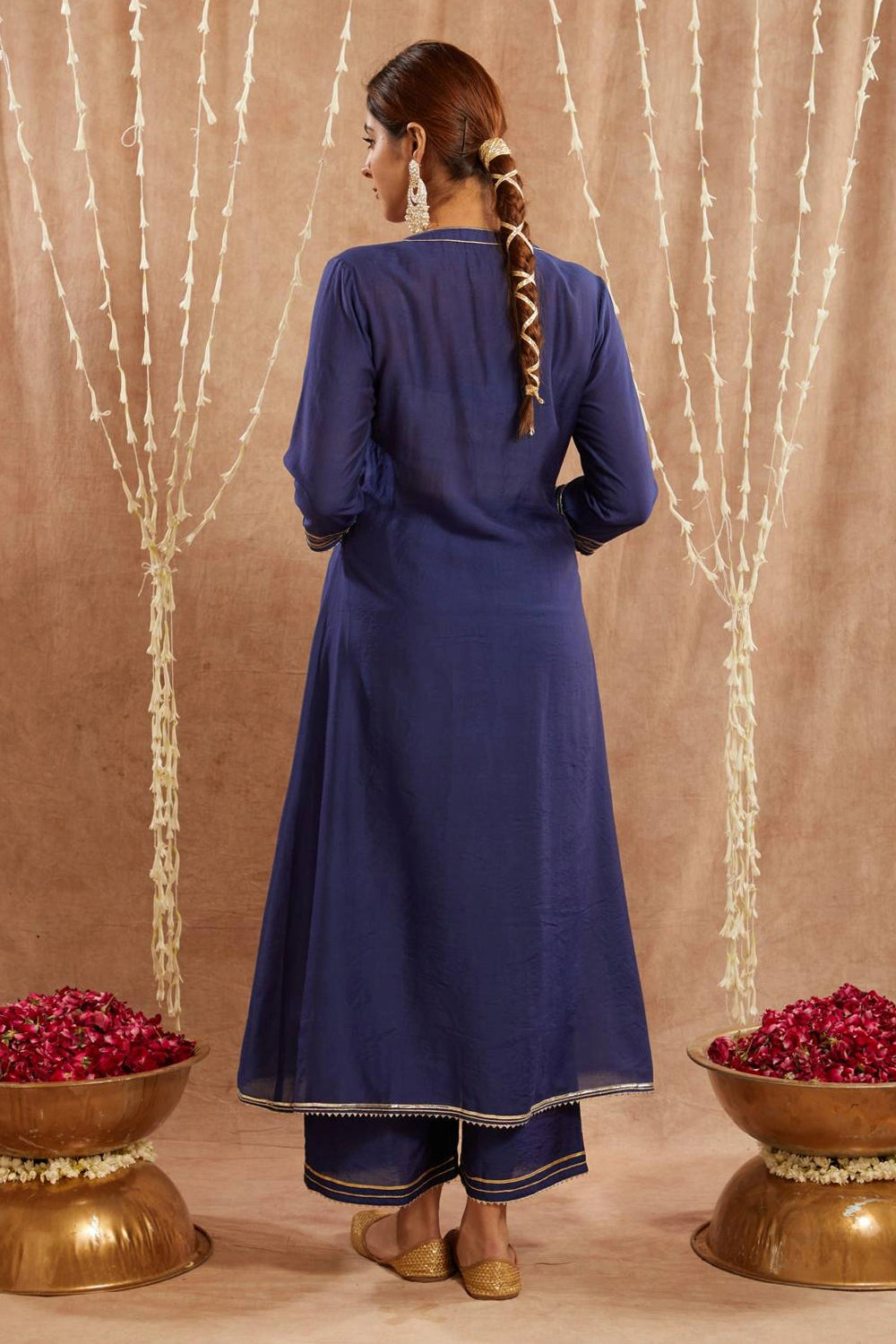 Blue Gota Kurta With Pants