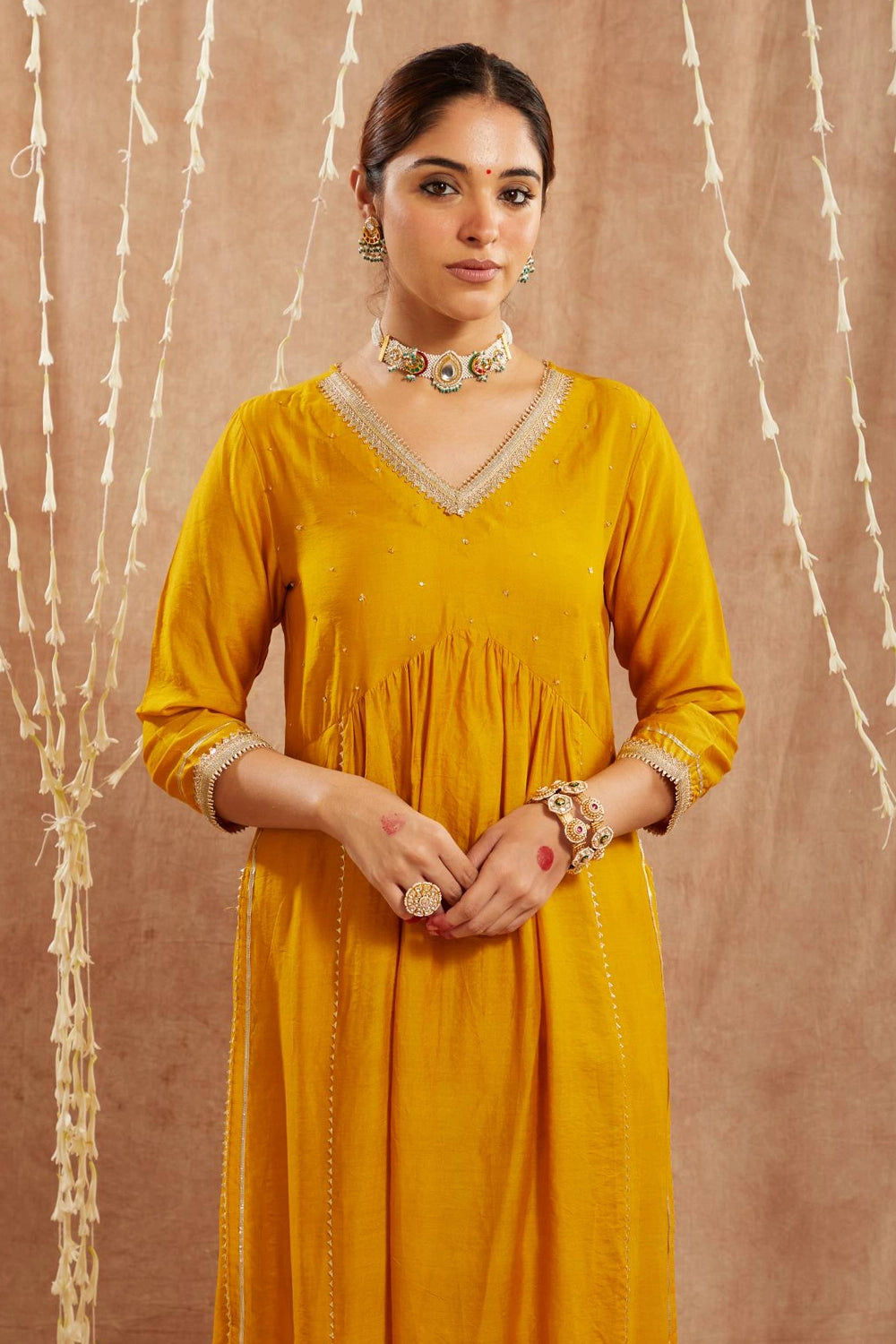 Golden Charm Kurta With Pants