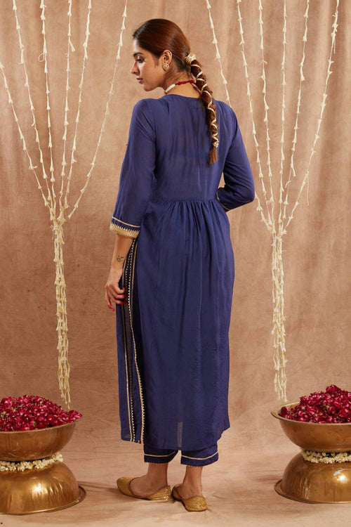 Blue Charm Kurta With Pants