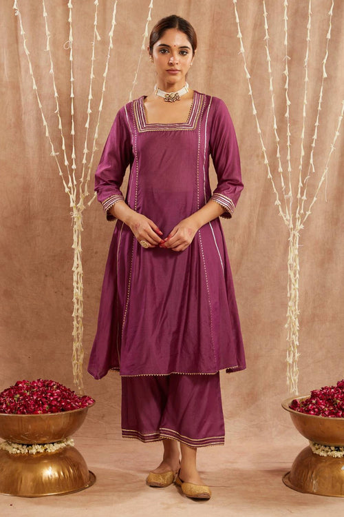 Iris Purple Kurta With Pants