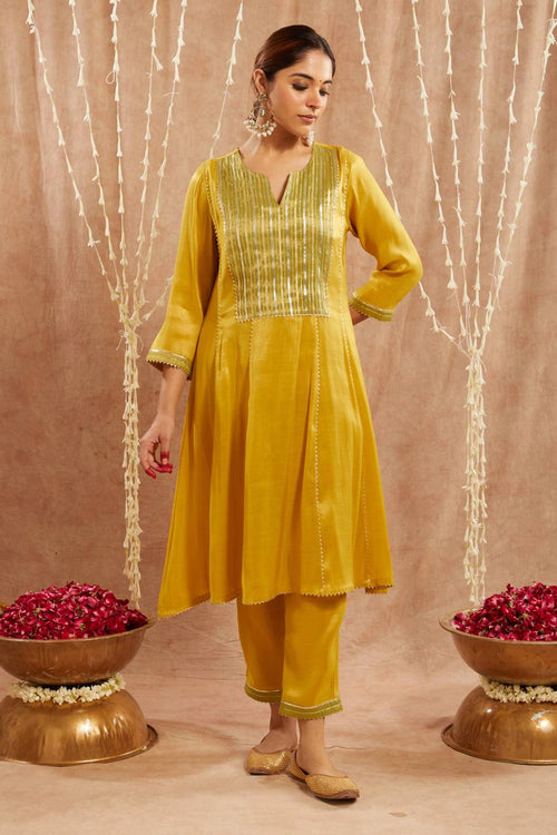 Sunshine Anarkali With Pants