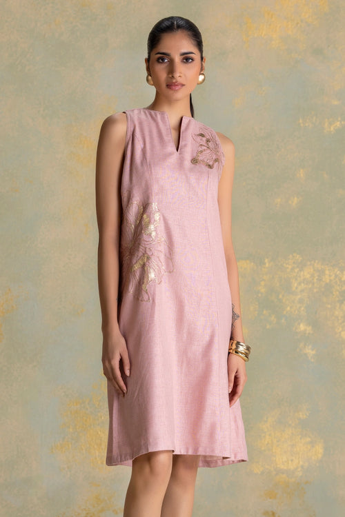 Golden Grace Blush Daisy Dress
