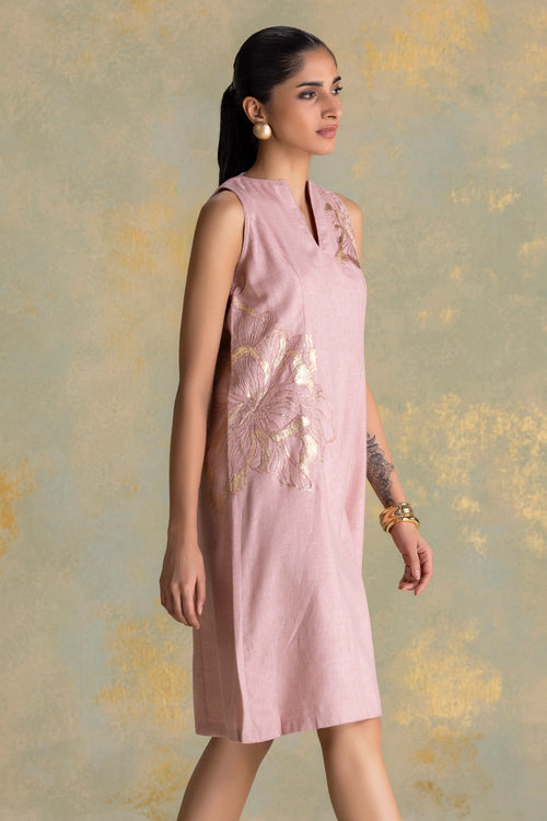 Golden Grace Blush Daisy Dress