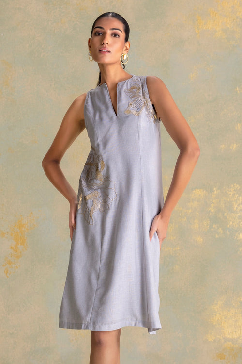 Golden Grace Smoke Daisy Dress