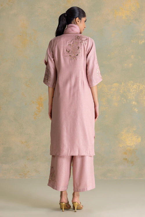 Golden Grace Blush Kurta Pant Set