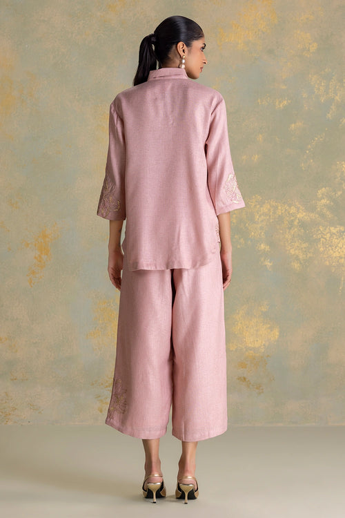 Golden Grace Blush Shirt Co-ord Set