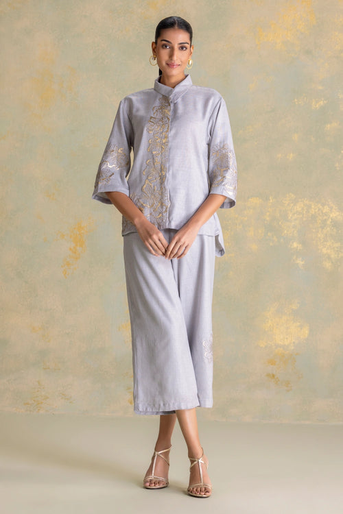 Golden Grace Smoke Shirt Co-ord Set