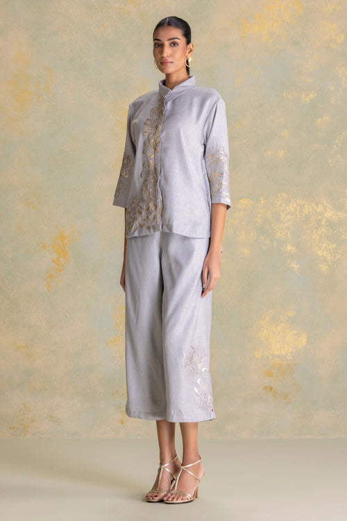 Golden Grace Smoke Shirt Co-ord Set