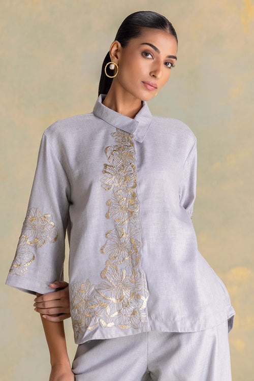 Golden Grace Smoke Shirt Co-ord Set