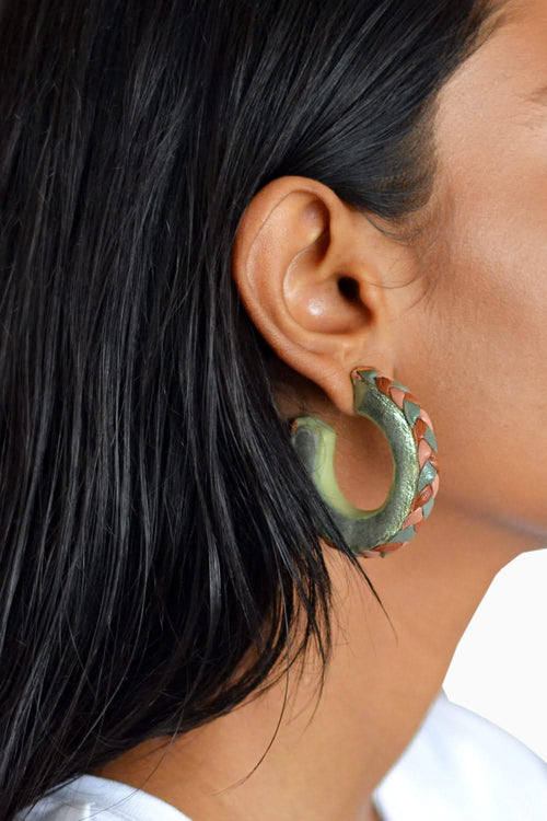 Braided Hoops Green