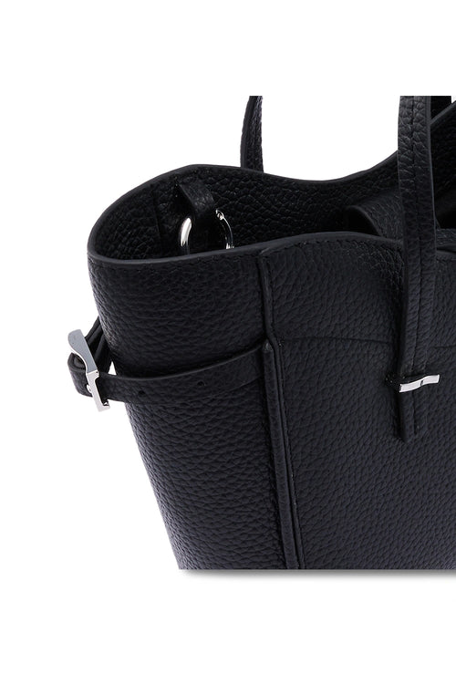 Greta Pebble Black Mini Crossbody Bag