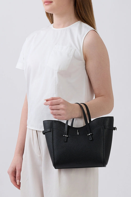 Greta Pebble Black Mini Crossbody Bag