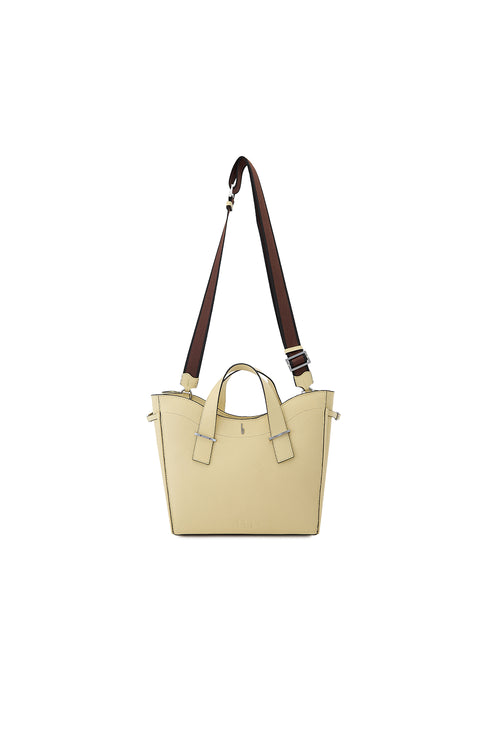 Greta Pebble Buttercream Satchel Bag