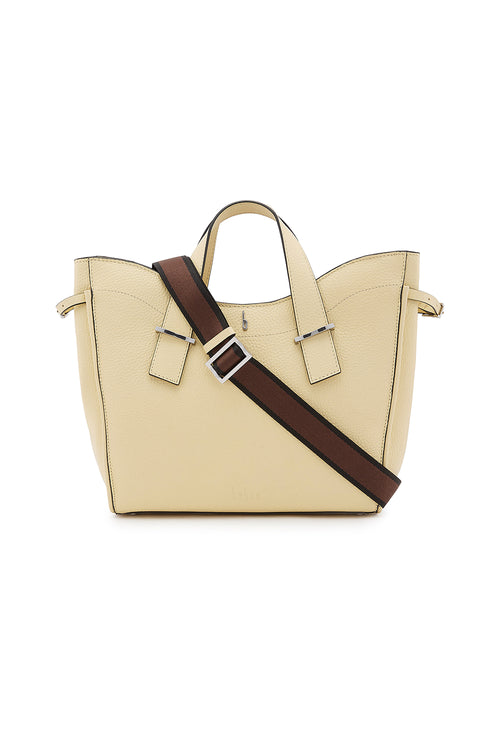 Greta Pebble Buttercream Satchel Bag