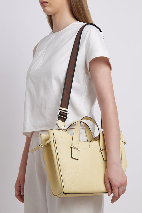 Greta Pebble Buttercream Satchel Bag