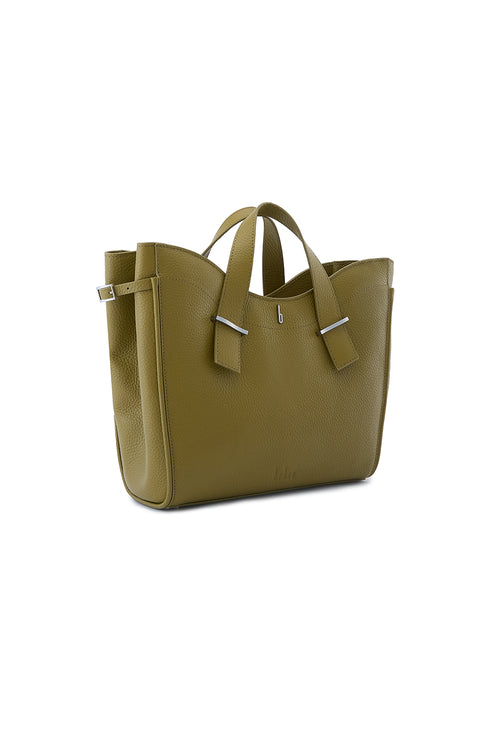 Greta Pebble Olive Satchel Bag
