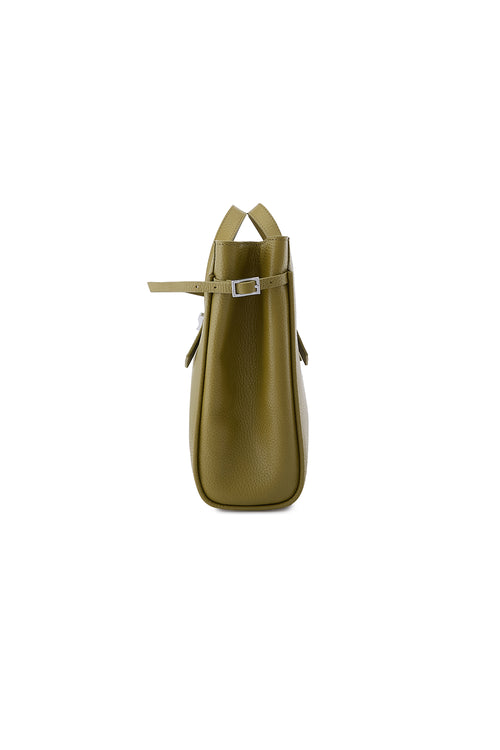 Greta Pebble Olive Satchel Bag