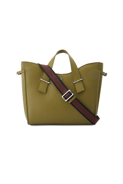 Greta Pebble Olive Satchel Bag