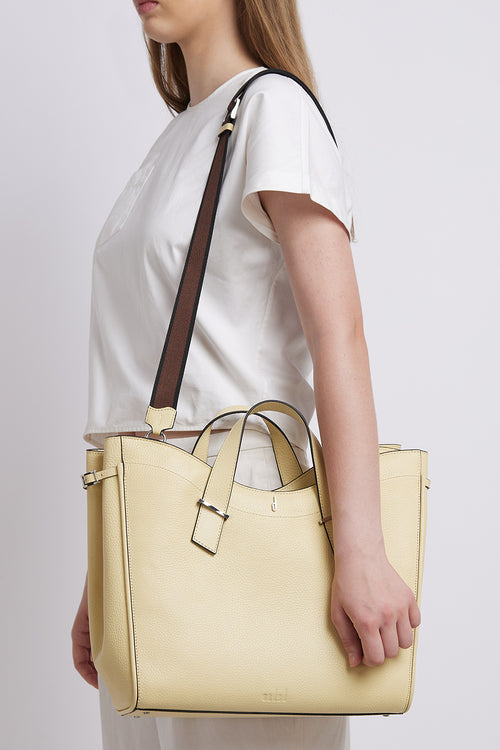 Greta Pebble Buttercream Tote Bag