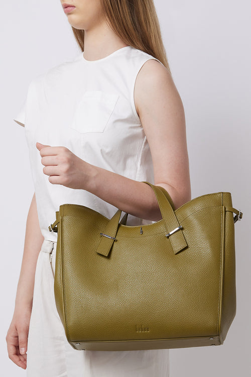 Greta Pebble Olive Tote Bag