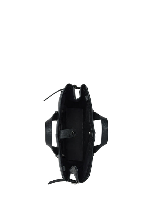 Greta Pebble Black Satchel Bag