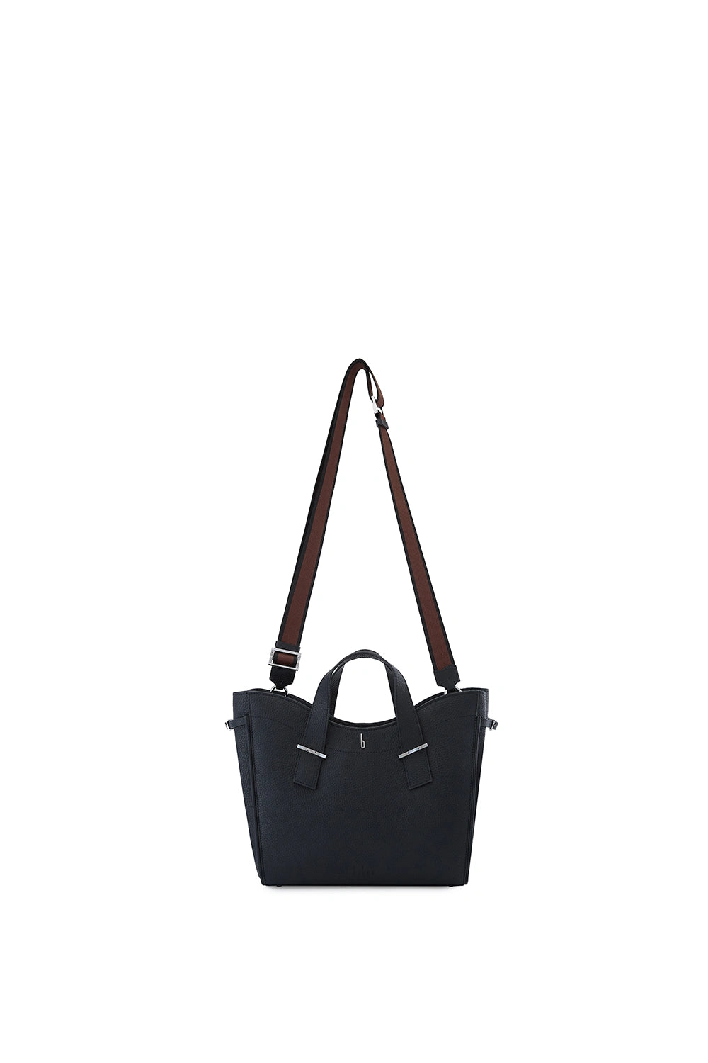 Greta Pebble Black Satchel Bag