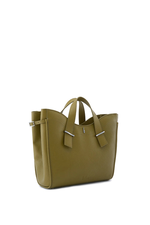 Greta Pebble Olive Satchel Bag