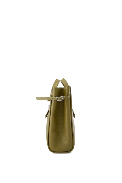 Greta Pebble Olive Satchel Bag