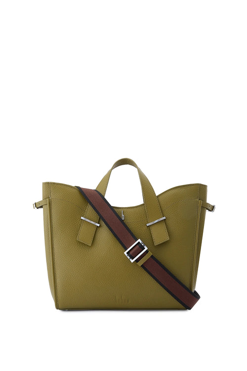 Greta Pebble Olive Satchel Bag