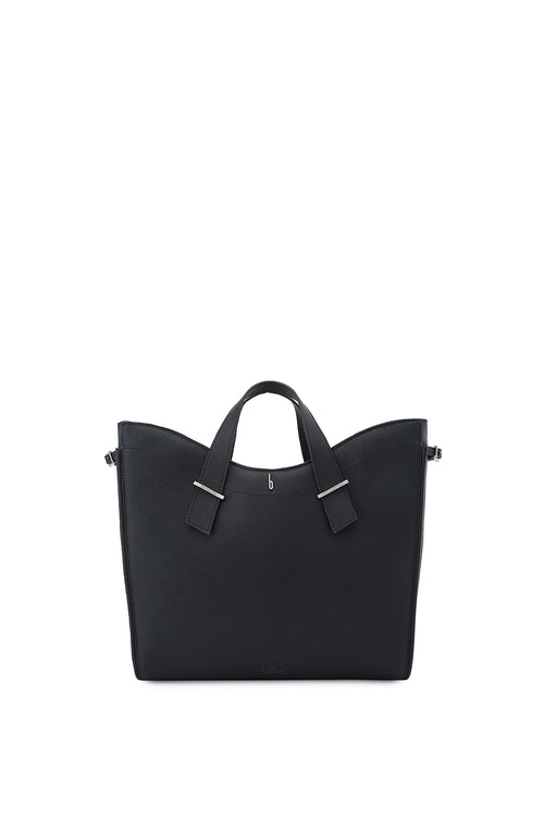 Greta Pebble Black Tote Bag