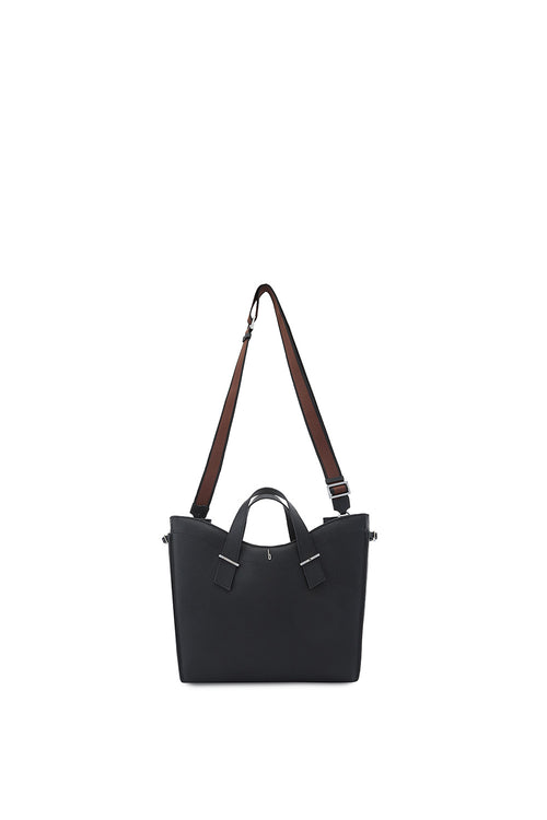Greta Pebble Black Tote Bag