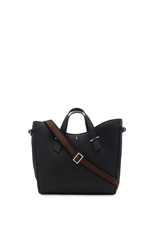 Greta Pebble Black Tote Bag