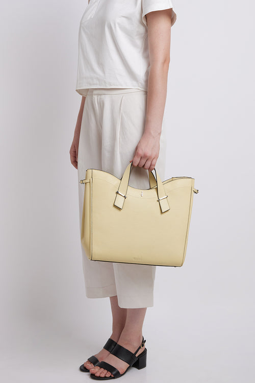 Greta Pebble Buttercream Tote Bag