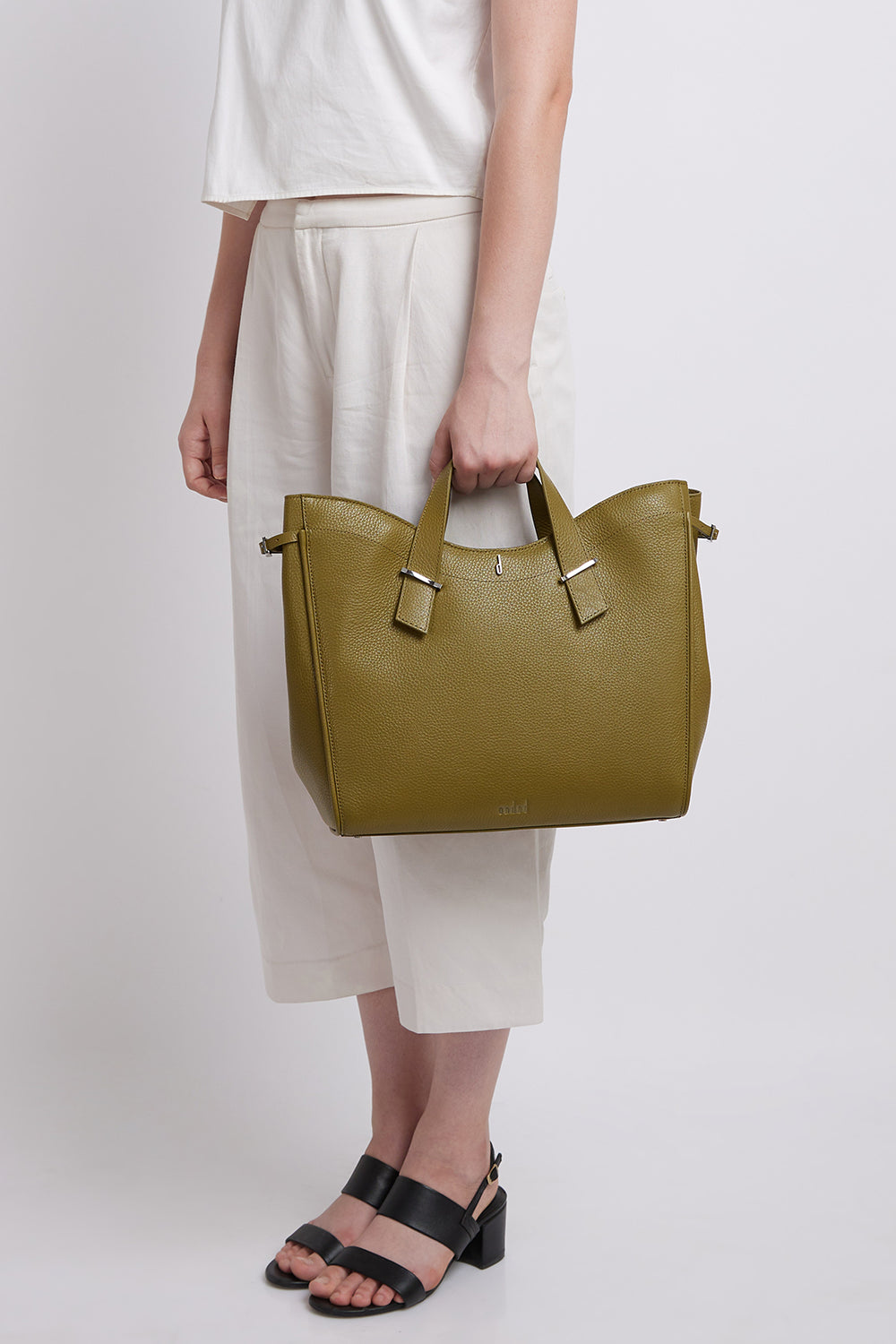 Greta Pebble Olive Tote Bag