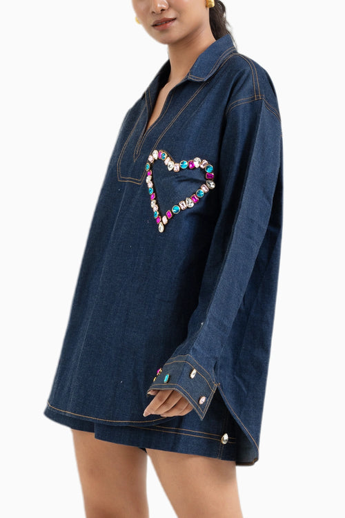 Heart Denim Gem Kurta
