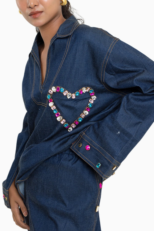 Heart Denim Gem Kurta