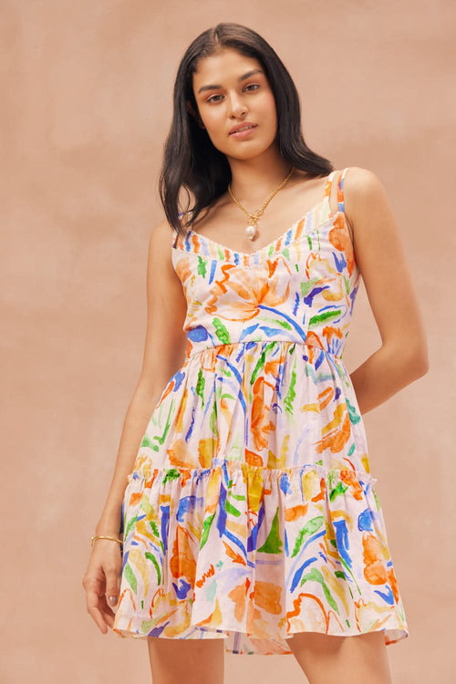 Gabriela Mini Brushstroke Dress