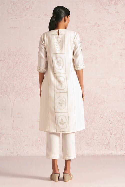 Garden Gallery Off White Aria Kurta And Pant Set