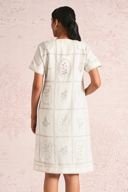 Garden Gallery Off White Leaf Dress