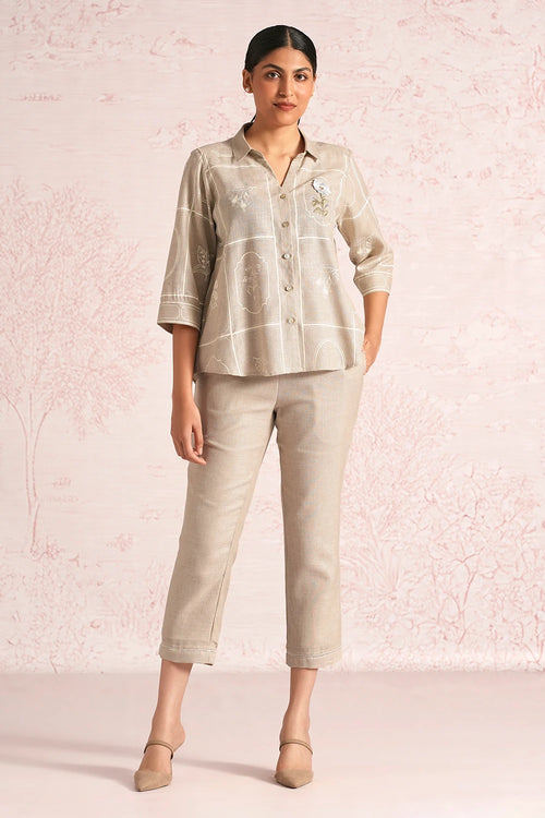 Garden Gallery Natural Ava Shirt  Co-ord