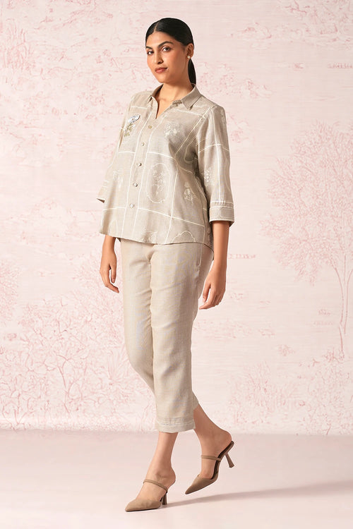 Garden Gallery Natural Ava Shirt  Co-ord