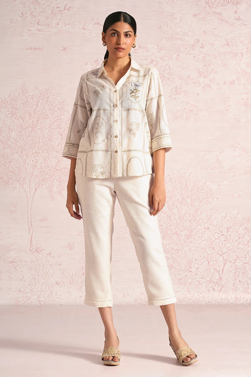 Garden Gallery Off White Ava Shirt  Co-ord