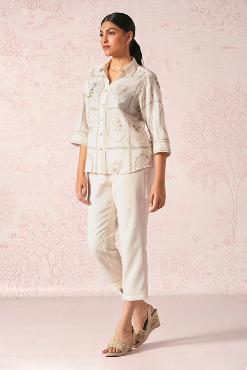Garden Gallery Off White Ava Shirt  Co-ord